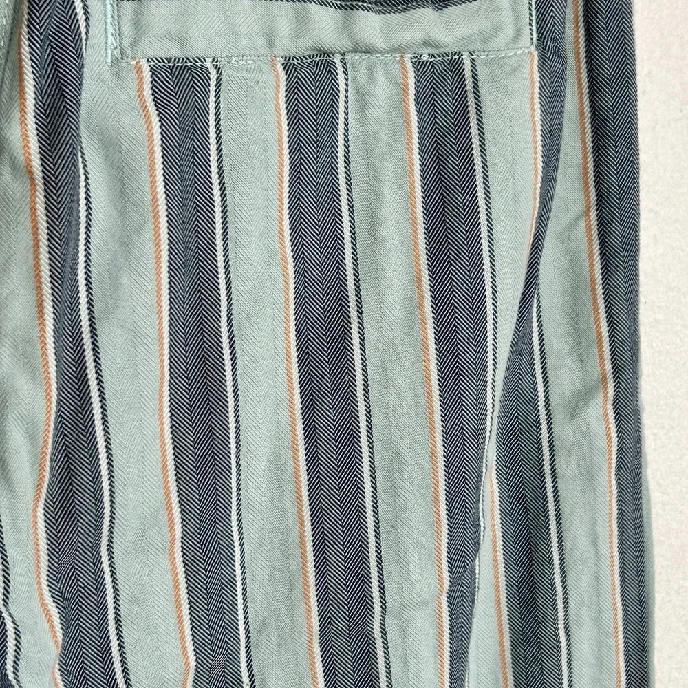 Free People Marielle Pull On Pants Boho XS Crop Stripe Straight Leg Coastal Vaca - Picture 7 of 10